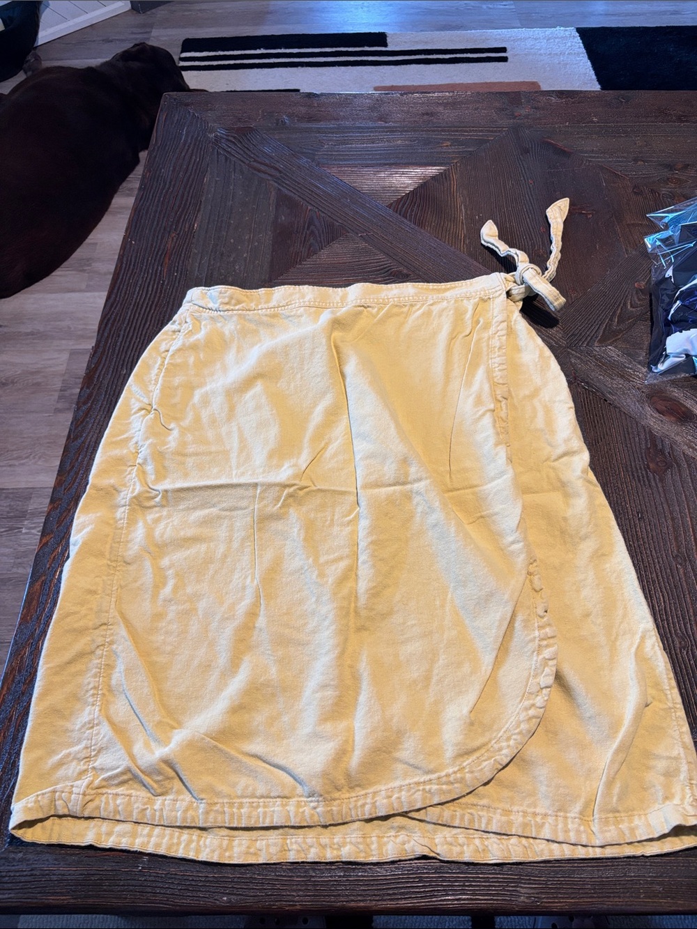 Women's Yellow Tie-Waist Midi Wrap Skirt